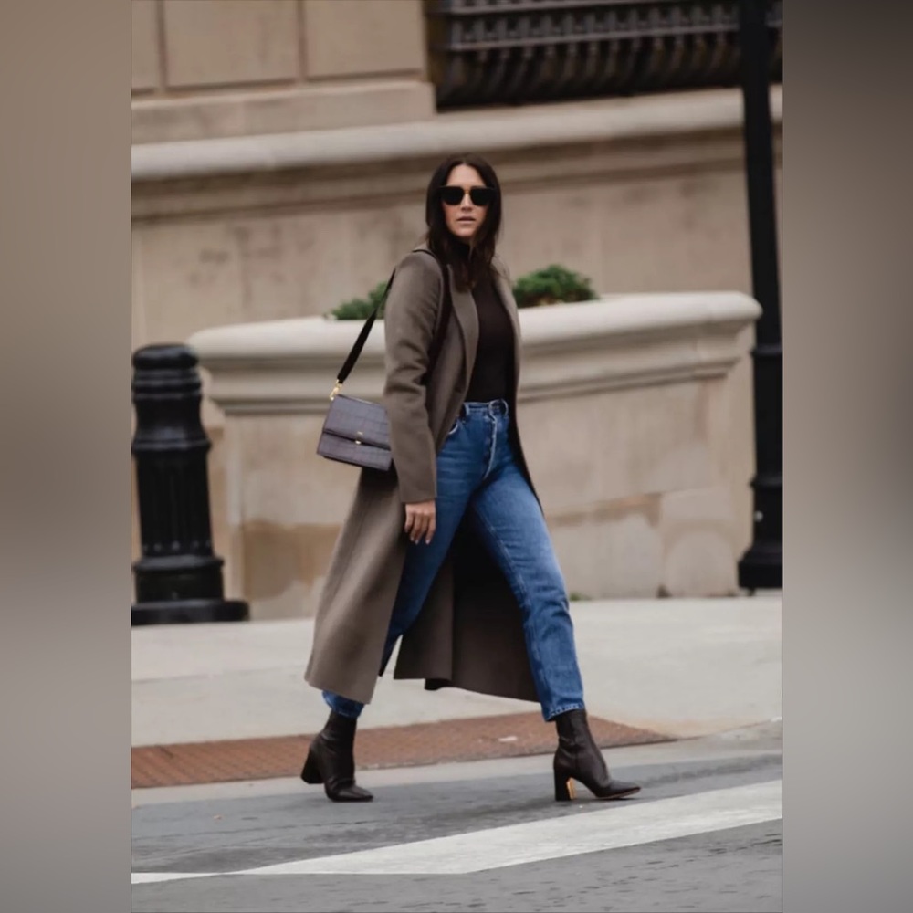 Mango MNG | Fitted Handmade Wool Long Coat Jacket - Picture 3 of 12